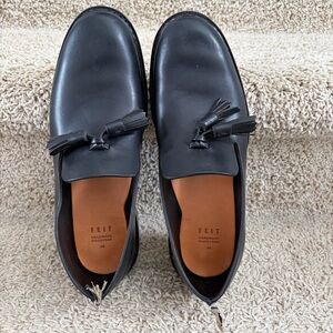 FEIT Black Leather Women’s Braided  Loafers